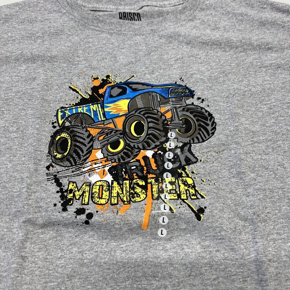 Brisco Branos Extreme‎ Monster Truck T-Shirt Gray Childs Large New